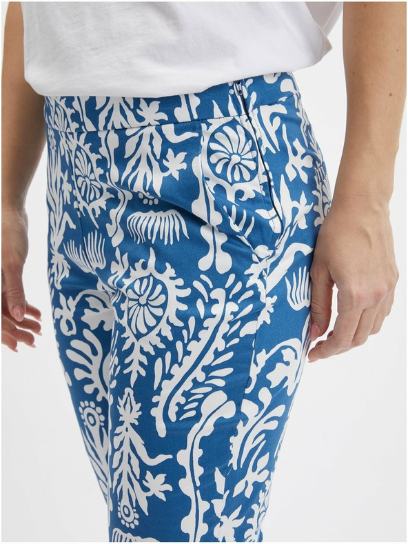 Orsay Belo-modre ženske vzorčaste hlače ORSAY