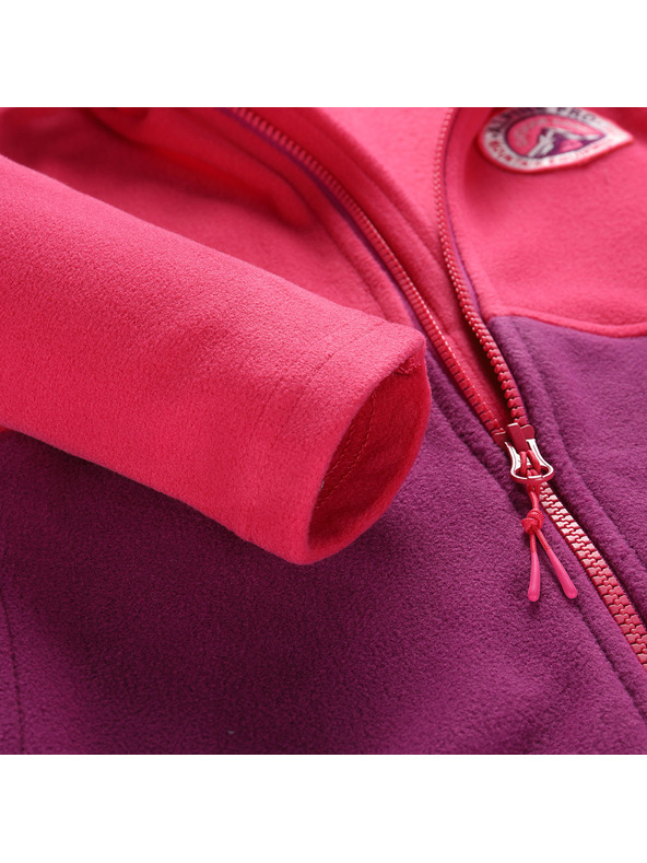 ALPINE PRO Vijolična in roza otroška jopa iz flisa ALPINE PRO SIUSO