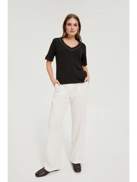 Moodo Bluza z izrezom V črna Moodo