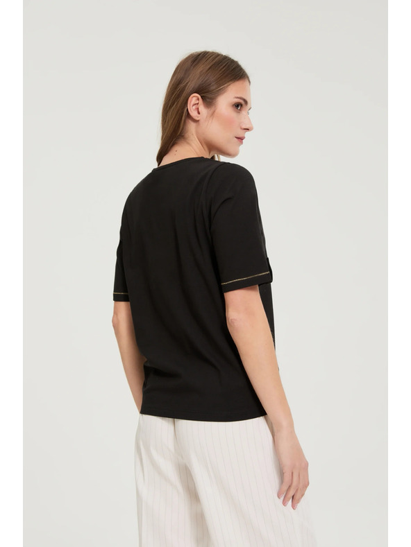 Moodo Bluza z izrezom V črna Moodo