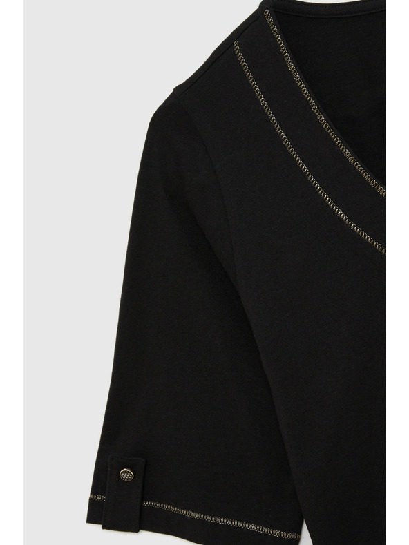 Moodo Bluza z izrezom V črna Moodo