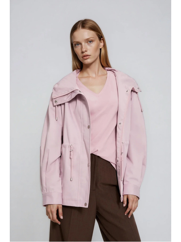 Moodo Jakna s kapuco rožnate barve Moodo