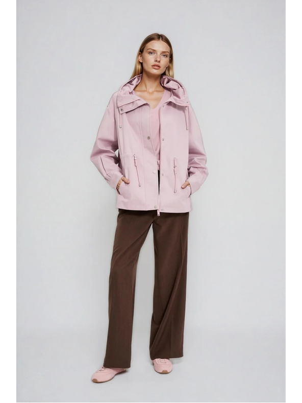 Moodo Jakna s kapuco rožnate barve Moodo