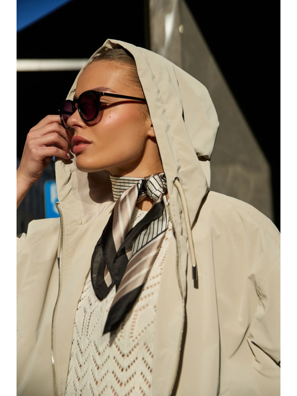 Moodo Tanka jakna s kapuco beige barve Moodo