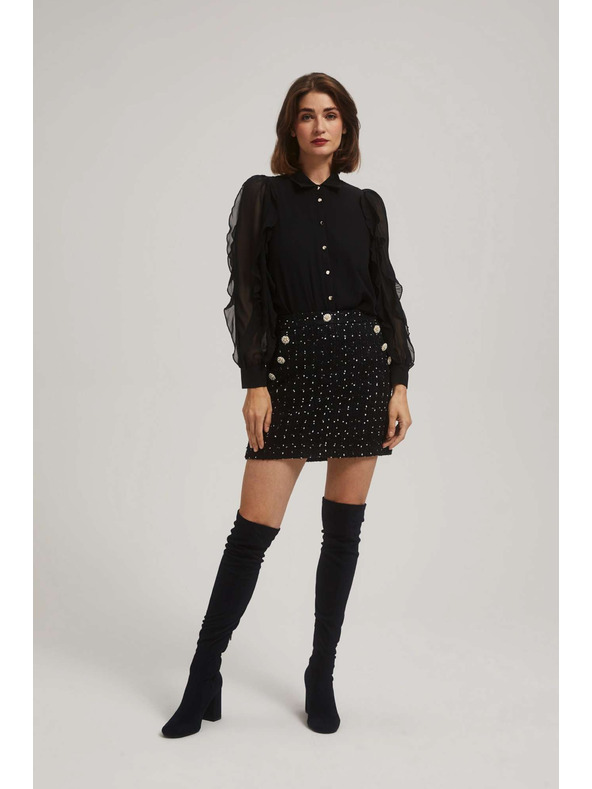 Moodo Krilo v slogu tvida z okrasnimi gumbi črne barve Moodo