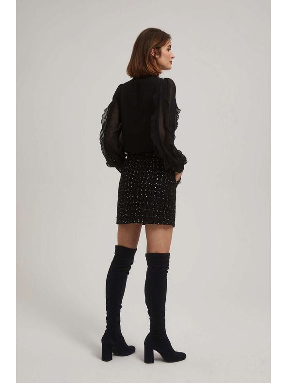 Moodo Krilo v slogu tvida z okrasnimi gumbi črne barve Moodo