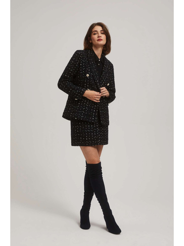 Moodo Krilo v slogu tvida z okrasnimi gumbi črne barve Moodo