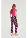 Moodo Hlače s cvetjem temno modre barve Moodo
