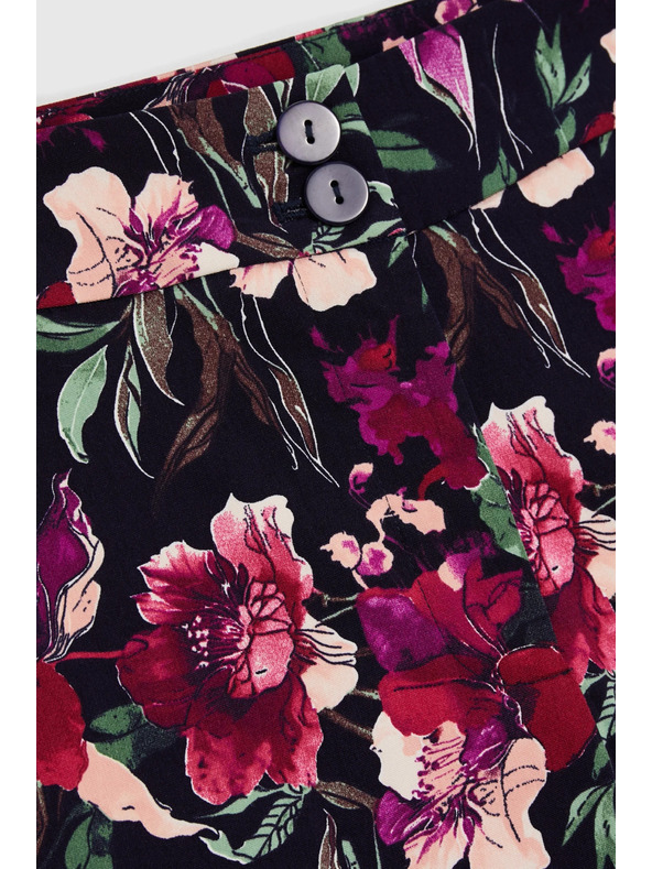 Moodo Hlače s cvetjem temno modre barve Moodo