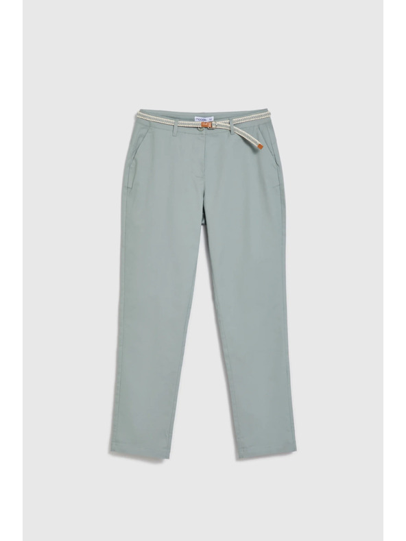 Moodo Bombažne hlače olivne barve Moodo