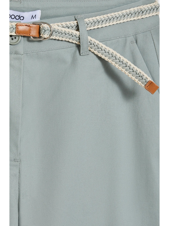Moodo Bombažne hlače olivne barve Moodo