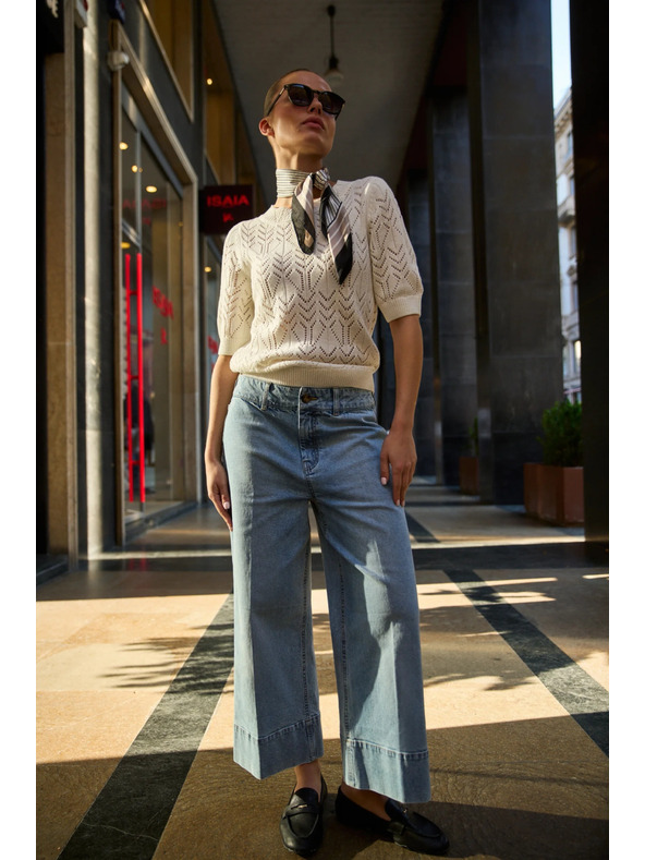 Moodo Azurni pulover peščene barve Moodo