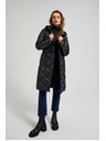 Moodo Prešita jakna z vrvjo za zatezanje črne barve Moodo