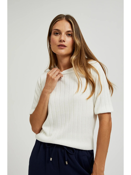 Moodo Viskozni pulover s kovinama prejo bele barve Moodo