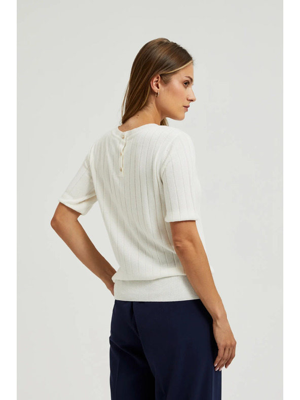 Moodo Viskozni pulover s kovinama prejo bele barve Moodo