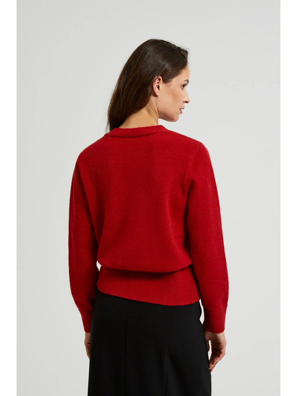 Moodo Kardigan z gumbi v obliki vrtnice rdeče barve Moodo