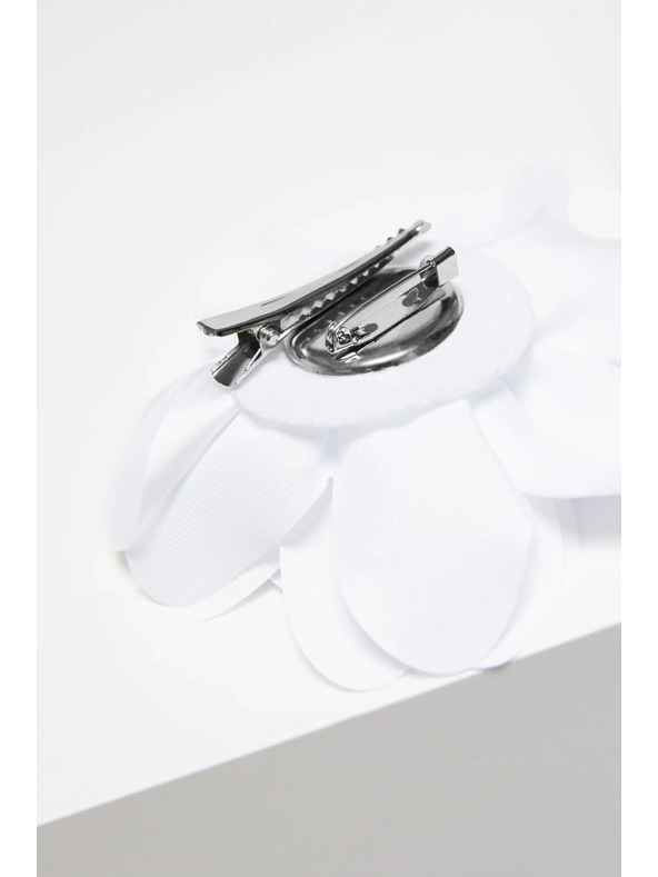 Moodo Broška s materialnim cvetom bela Moodo