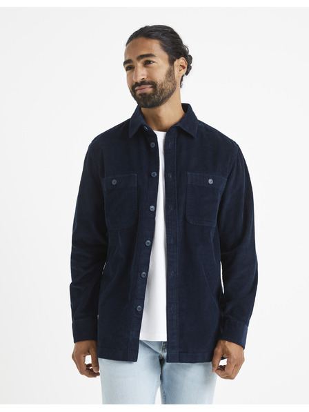 Celio Temno modra manšestrska srajca Celio Vavelour