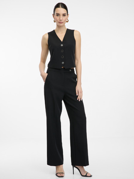 Orsay Črne ženske hlače s širokimi nogavicami ORSAY