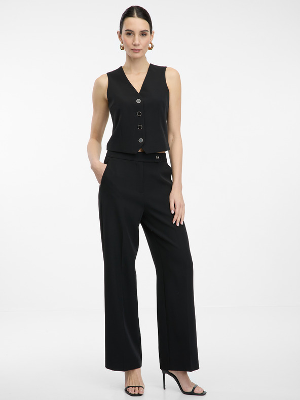 Orsay Črne ženske hlače s širokimi nogavicami ORSAY