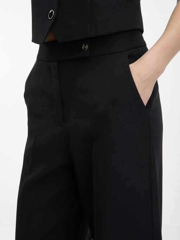 Orsay Črne ženske hlače s širokimi nogavicami ORSAY