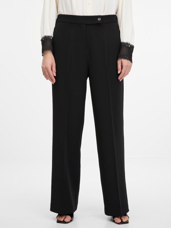 Orsay Črne ženske hlače s širokimi nogavicami ORSAY