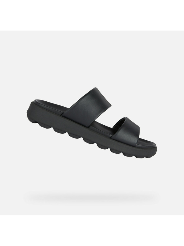 Geox Črni moški usnjeni copati Geox Spherica