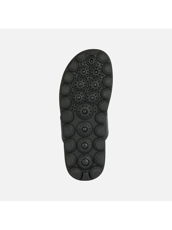 Geox Črni moški usnjeni copati Geox Spherica