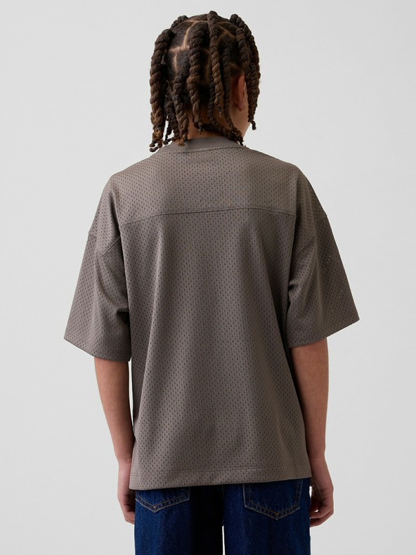 GAP Otroško mrežasto oversize majico GAP