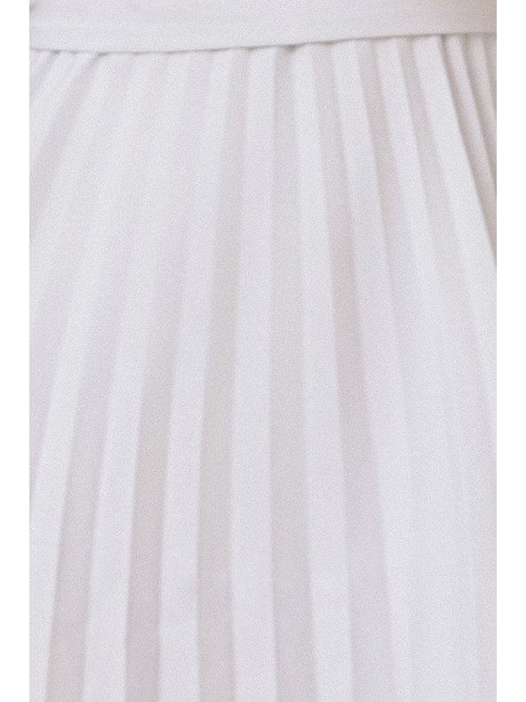 numoco LILA nagubane šaty s kratkimi rokavi in pasom - sive