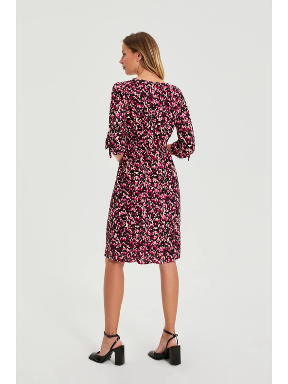 Moodo Vzorčena vijolična obleka Moodo