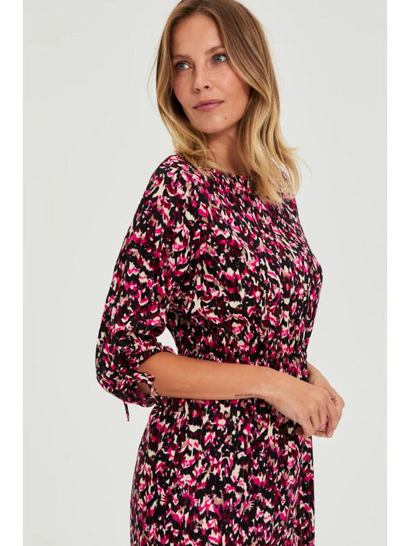 Moodo Vzorčena vijolična obleka Moodo