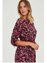 Moodo Vzorčena vijolična obleka Moodo