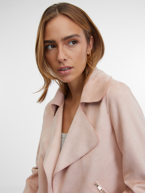 Orsay Svetlo roza ženska jakna iz semiša ORSAY