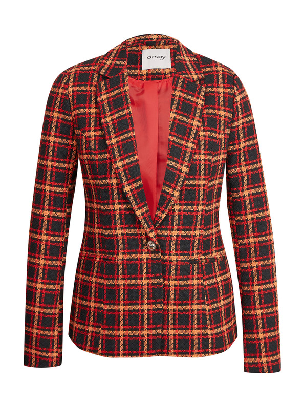 Orsay Črno-rdeč ženski karirast suknjič ORSAY