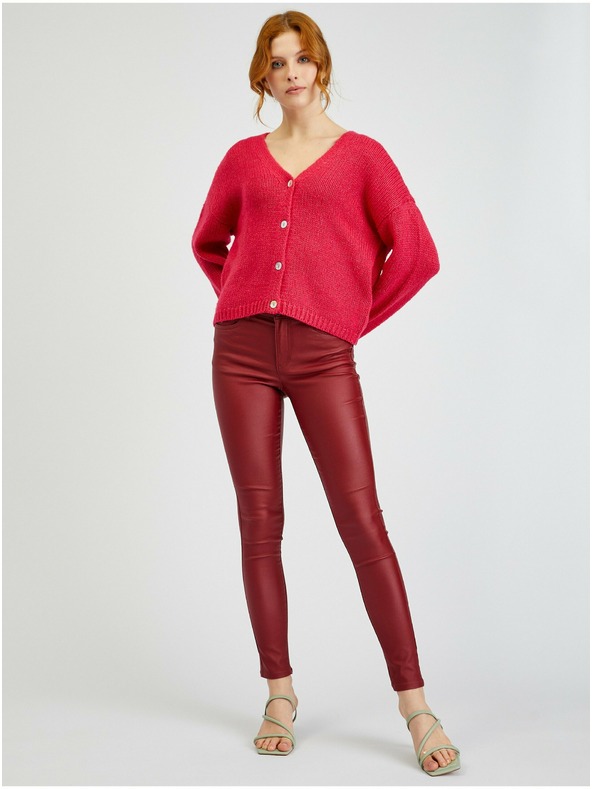 Orsay Temno rožnat ženski ohlapen kardigan ORSAY