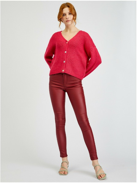 Orsay Temno rožnat ženski ohlapen kardigan ORSAY