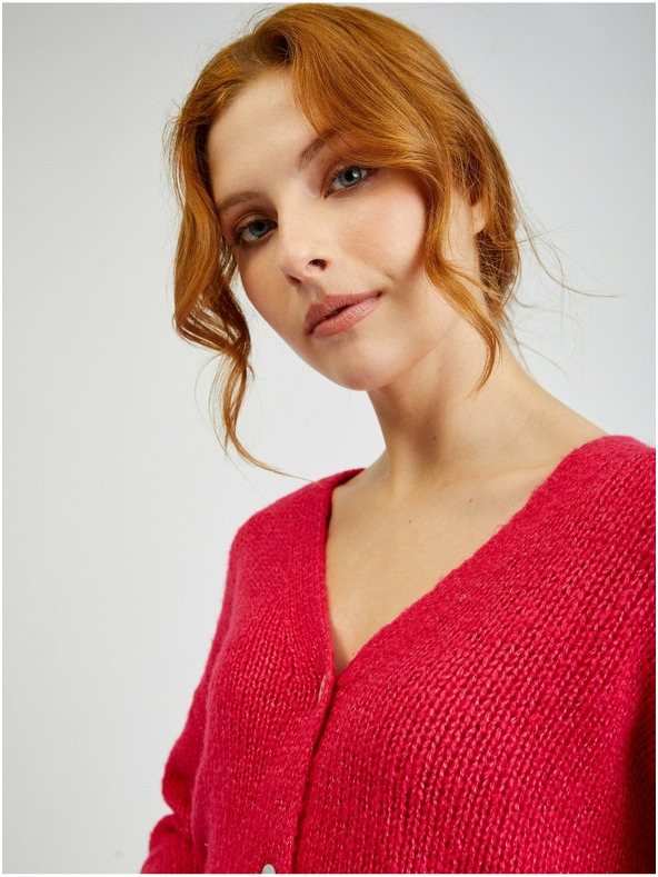 Orsay Temno rožnat ženski ohlapen kardigan ORSAY