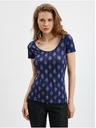 Orsay Temno modra ženska vzorčasta majica ORSAY