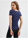 Orsay Temno modra ženska vzorčasta majica ORSAY