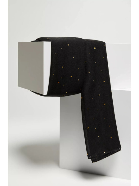 Moodo Šal z zlatim potiskom črn Moodo