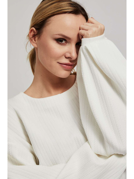 Moodo Pulover s puhastimi rokavi biserna Moodo