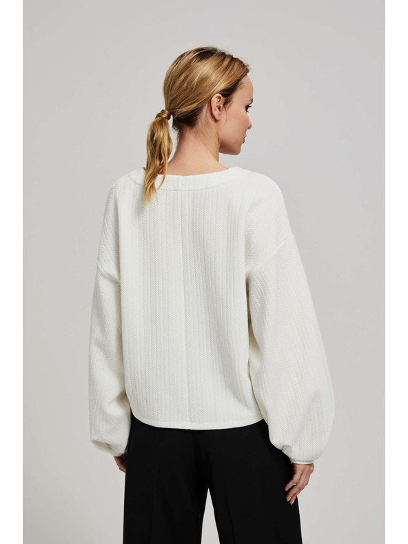 Moodo Pulover s puhastimi rokavi biserna Moodo