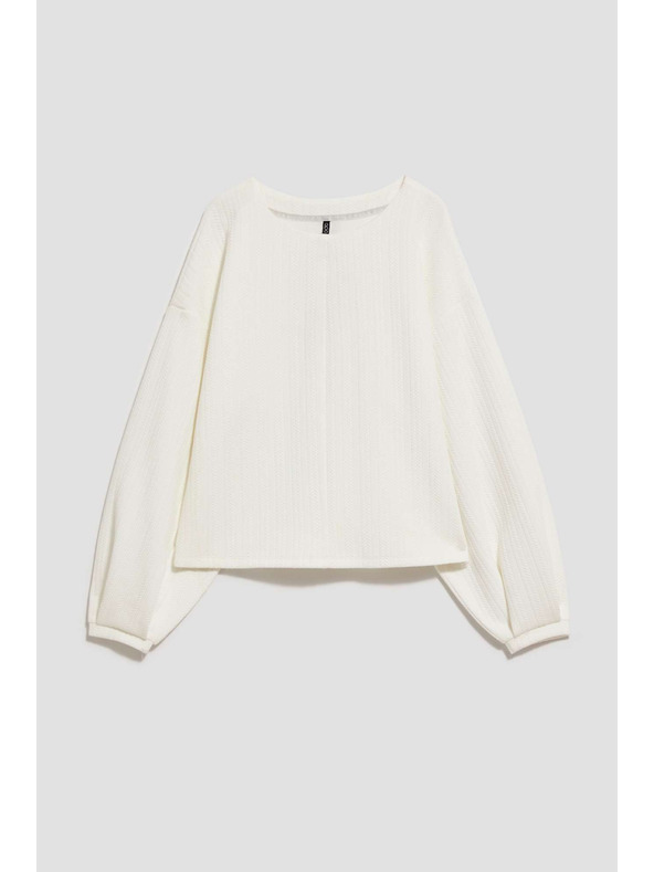 Moodo Pulover s puhastimi rokavi biserna Moodo