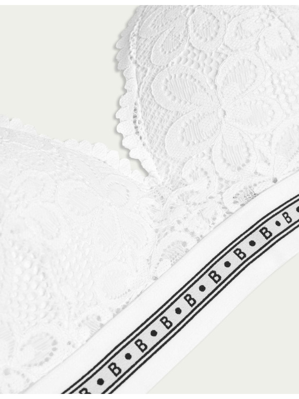 Marks & Spencer Natakanica Cleo s čipko, brez kostic Marks & Spencer bela