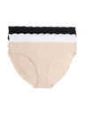 Marks & Spencer Bombažne bikini spodnjice s čipko, komplet 3 kosov Marks & Spencer bež