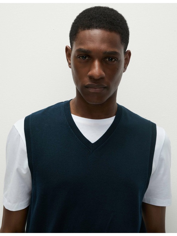 Marks & Spencer Marks & Spencer pulover iz čistega bombaža brez rokavov mornarsko modre barve