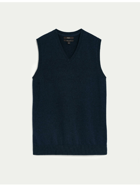Marks & Spencer Marks & Spencer pulover iz čistega bombaža brez rokavov mornarsko modre barve