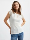 Orsay Bela ženska majica s čipkastim detajlom ORSAY