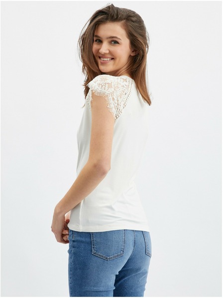 Orsay Bela ženska majica s čipkastim detajlom ORSAY